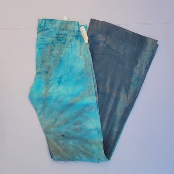 GUESS Women's Brittney Flare Linen Pants sz 23 - Picture 2 of 4